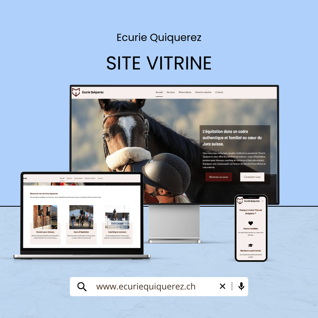 site vitrine Ecurie QUIQUEREZ créé par Progweb